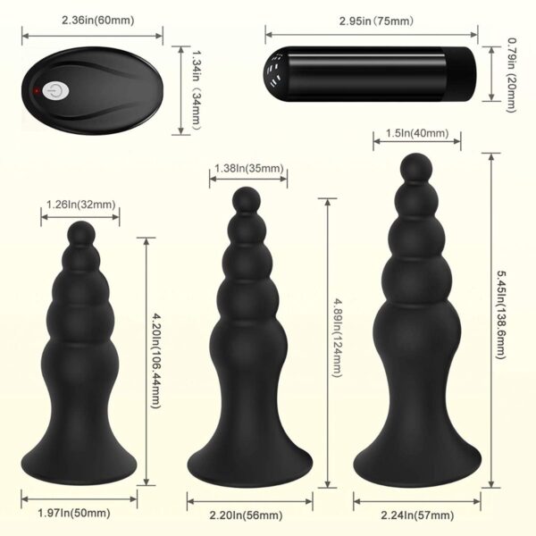 Kit de plug anal con bala vibradora y control remoto