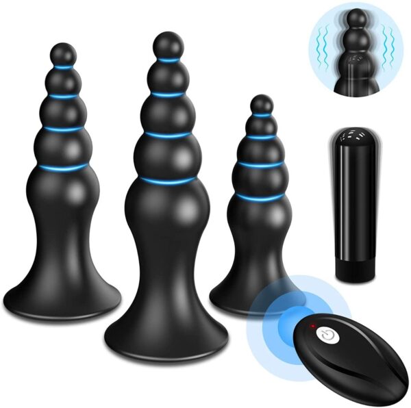 Kit de plug anal con bala vibradora y control remoto
