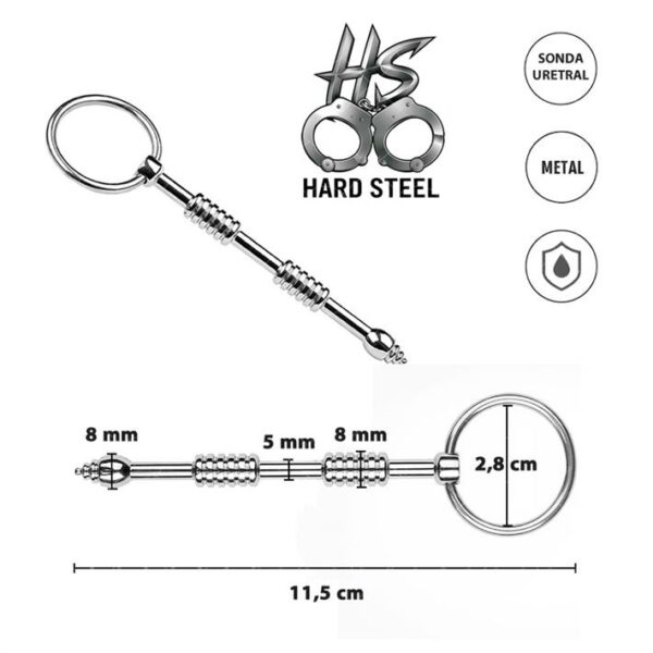 Sonda uretral metalica con anillo para extraccion