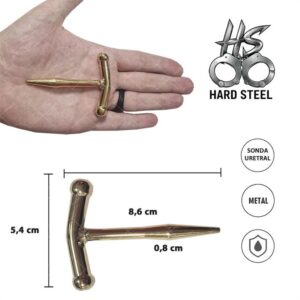 Sonda uretral metalica con mango para extraccion