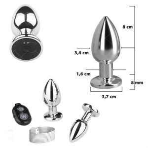 Plug anal acero metalico con vibracion y control remoto
